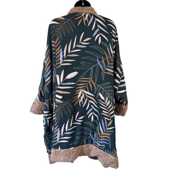 Sseko Designs Noonday Collection Reversible Sherpa Coat, Beige and Bwindi - Picture 12 of 13